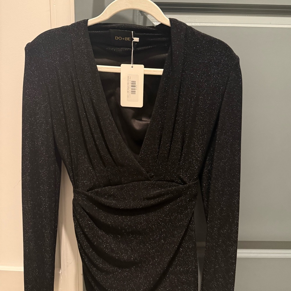 DO+BE Sparkly Black Long Sleeve Dress